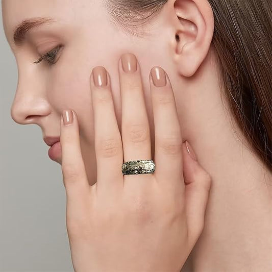 Bague Fleur Gravée