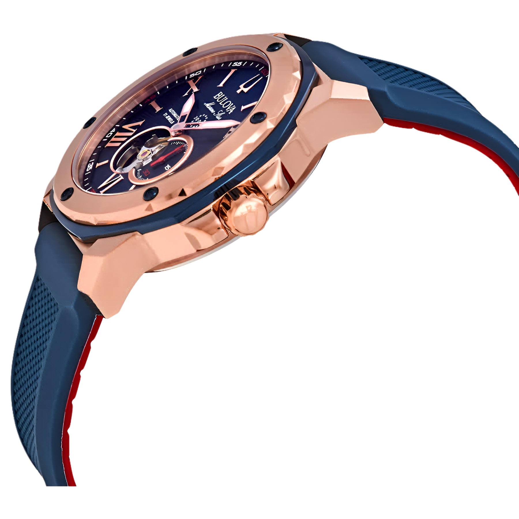 Marine Star Men'S Rose Gold Plated Stainless Automatic Watch 98A227